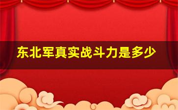 东北军真实战斗力是多少