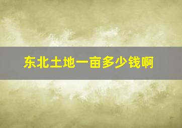 东北土地一亩多少钱啊