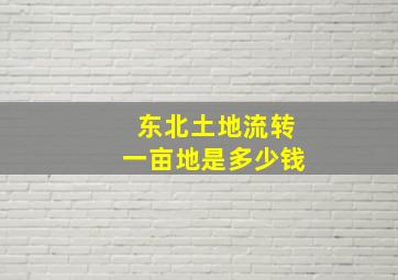 东北土地流转一亩地是多少钱