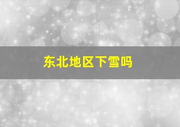 东北地区下雪吗