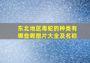 东北地区毒蛇的种类有哪些呢图片大全及名称