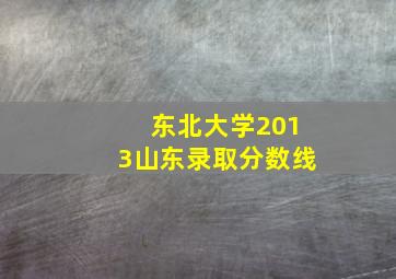 东北大学2013山东录取分数线