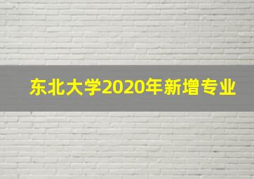 东北大学2020年新增专业