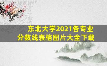 东北大学2021各专业分数线表格图片大全下载