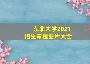 东北大学2021招生章程图片大全