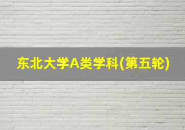 东北大学A类学科(第五轮)