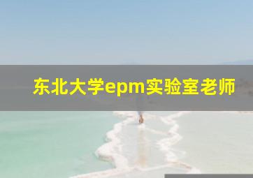 东北大学epm实验室老师