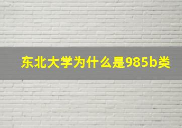 东北大学为什么是985b类