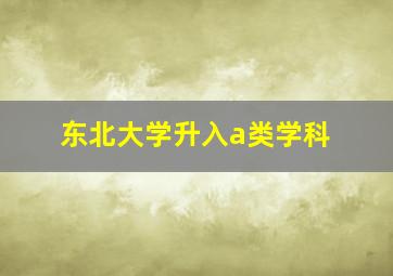 东北大学升入a类学科