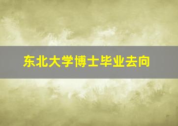 东北大学博士毕业去向