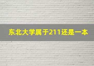 东北大学属于211还是一本