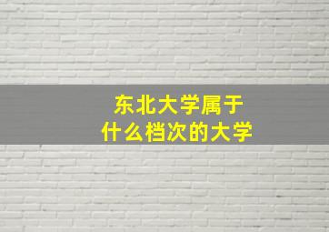 东北大学属于什么档次的大学