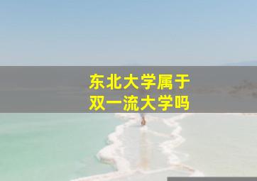 东北大学属于双一流大学吗