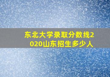 东北大学录取分数线2020山东招生多少人