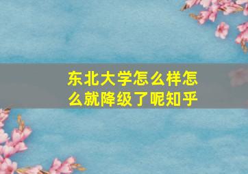 东北大学怎么样怎么就降级了呢知乎