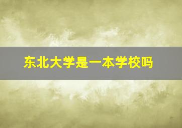 东北大学是一本学校吗