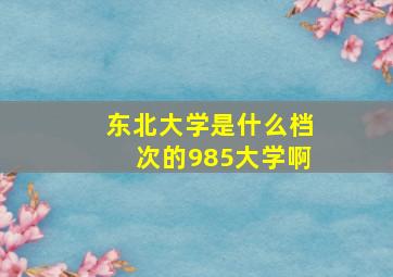 东北大学是什么档次的985大学啊