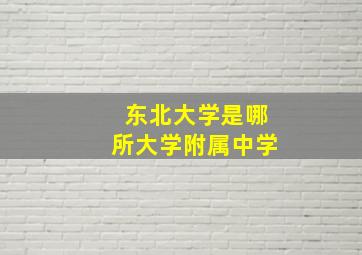 东北大学是哪所大学附属中学