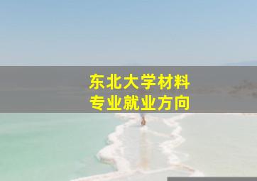 东北大学材料专业就业方向