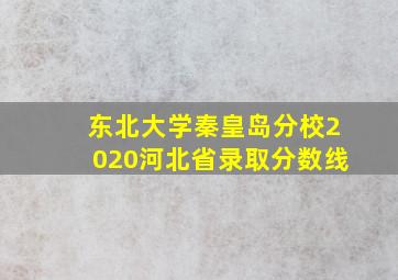 东北大学秦皇岛分校2020河北省录取分数线