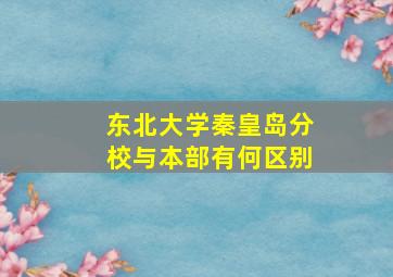 东北大学秦皇岛分校与本部有何区别