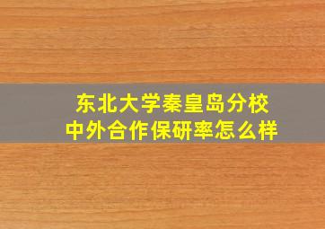 东北大学秦皇岛分校中外合作保研率怎么样