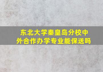 东北大学秦皇岛分校中外合作办学专业能保送吗