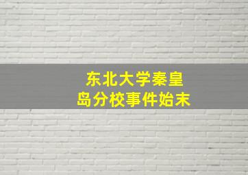 东北大学秦皇岛分校事件始末