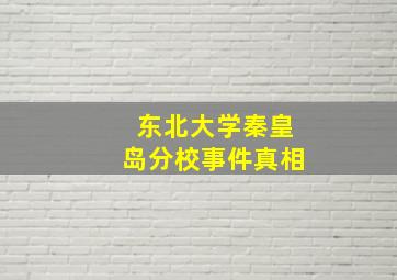 东北大学秦皇岛分校事件真相