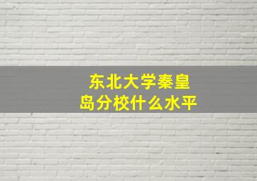 东北大学秦皇岛分校什么水平