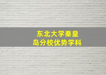 东北大学秦皇岛分校优势学科