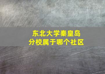 东北大学秦皇岛分校属于哪个社区