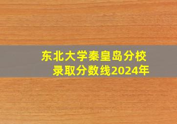 东北大学秦皇岛分校录取分数线2024年