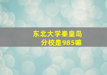 东北大学秦皇岛分校是985嘛