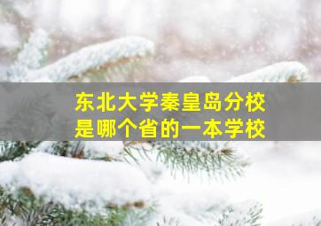 东北大学秦皇岛分校是哪个省的一本学校