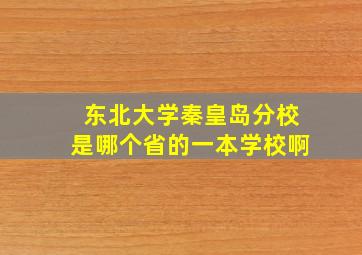 东北大学秦皇岛分校是哪个省的一本学校啊