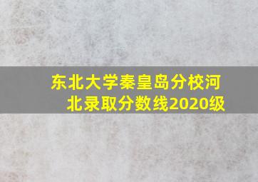 东北大学秦皇岛分校河北录取分数线2020级