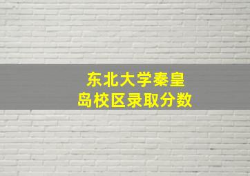 东北大学秦皇岛校区录取分数