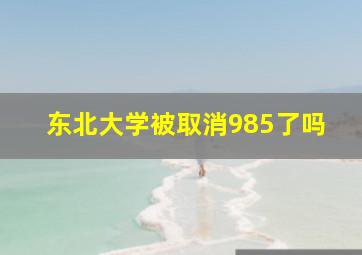 东北大学被取消985了吗