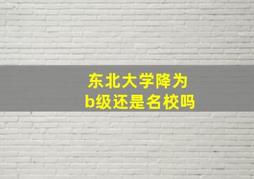 东北大学降为b级还是名校吗