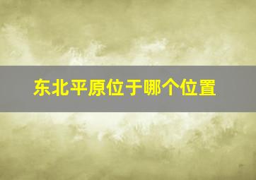 东北平原位于哪个位置