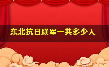 东北抗日联军一共多少人