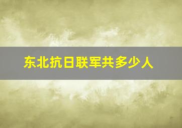 东北抗日联军共多少人