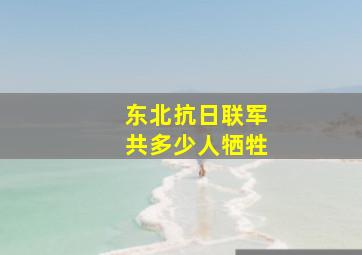 东北抗日联军共多少人牺牲