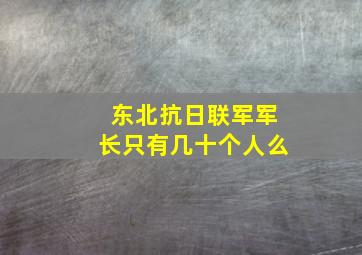 东北抗日联军军长只有几十个人么