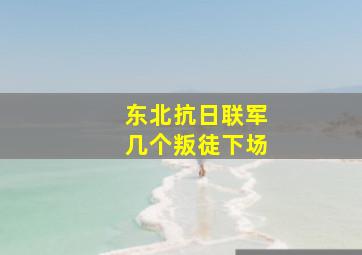 东北抗日联军几个叛徒下场