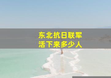 东北抗日联军活下来多少人