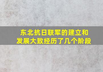 东北抗日联军的建立和发展大致经历了几个阶段