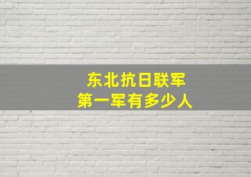 东北抗日联军第一军有多少人