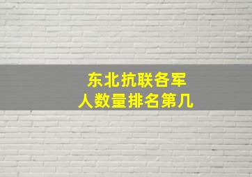 东北抗联各军人数量排名第几